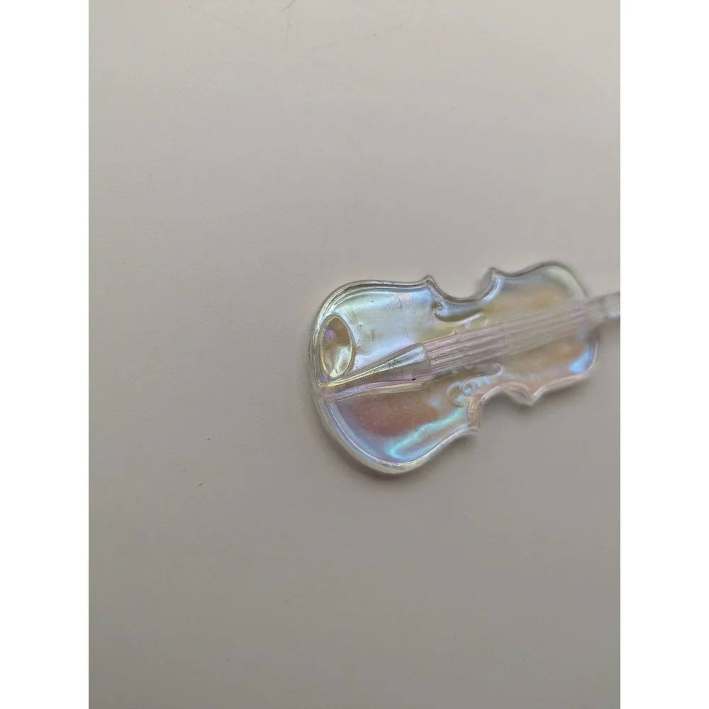 Vintage Iridescent Acrylic Violin‎ Ornament Christmas Tree Decor 4.5